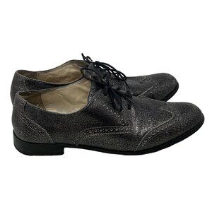 Cole Haan Oxford Dress Shoes Size 10.5 Metallic Lace Up Wingtip Round Toe Leathe